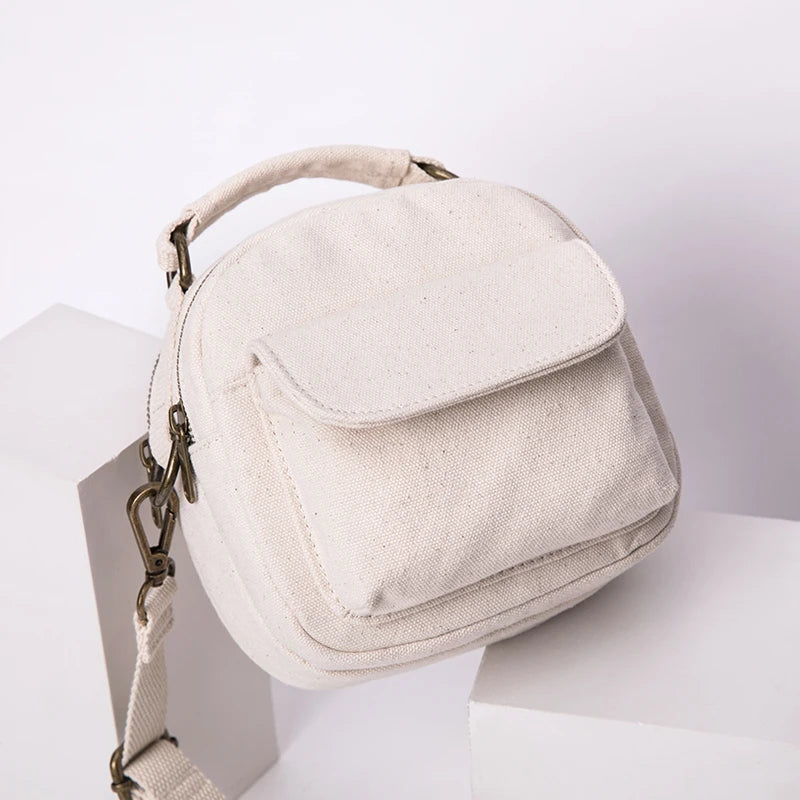 Eco Cotton Canvas Small Bag Women Shoulder Cross Body Handbags
