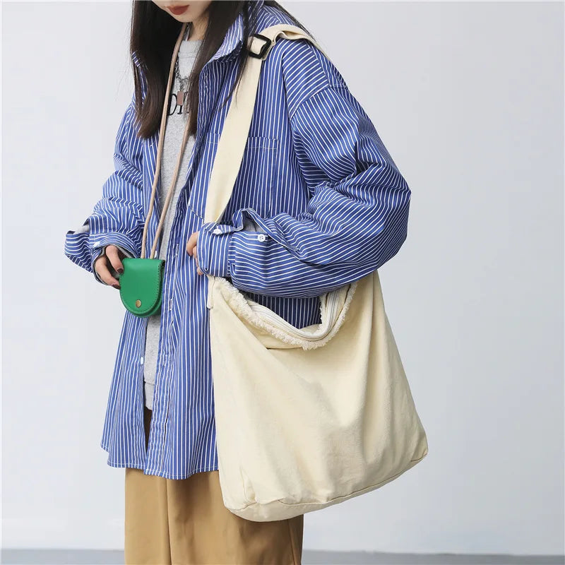 Solid Canvas Women's Crossbody Bag