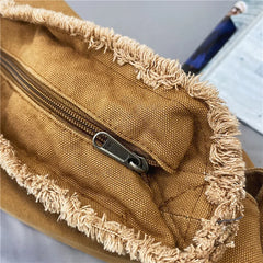 Solid Canvas Women's Crossbody Bag