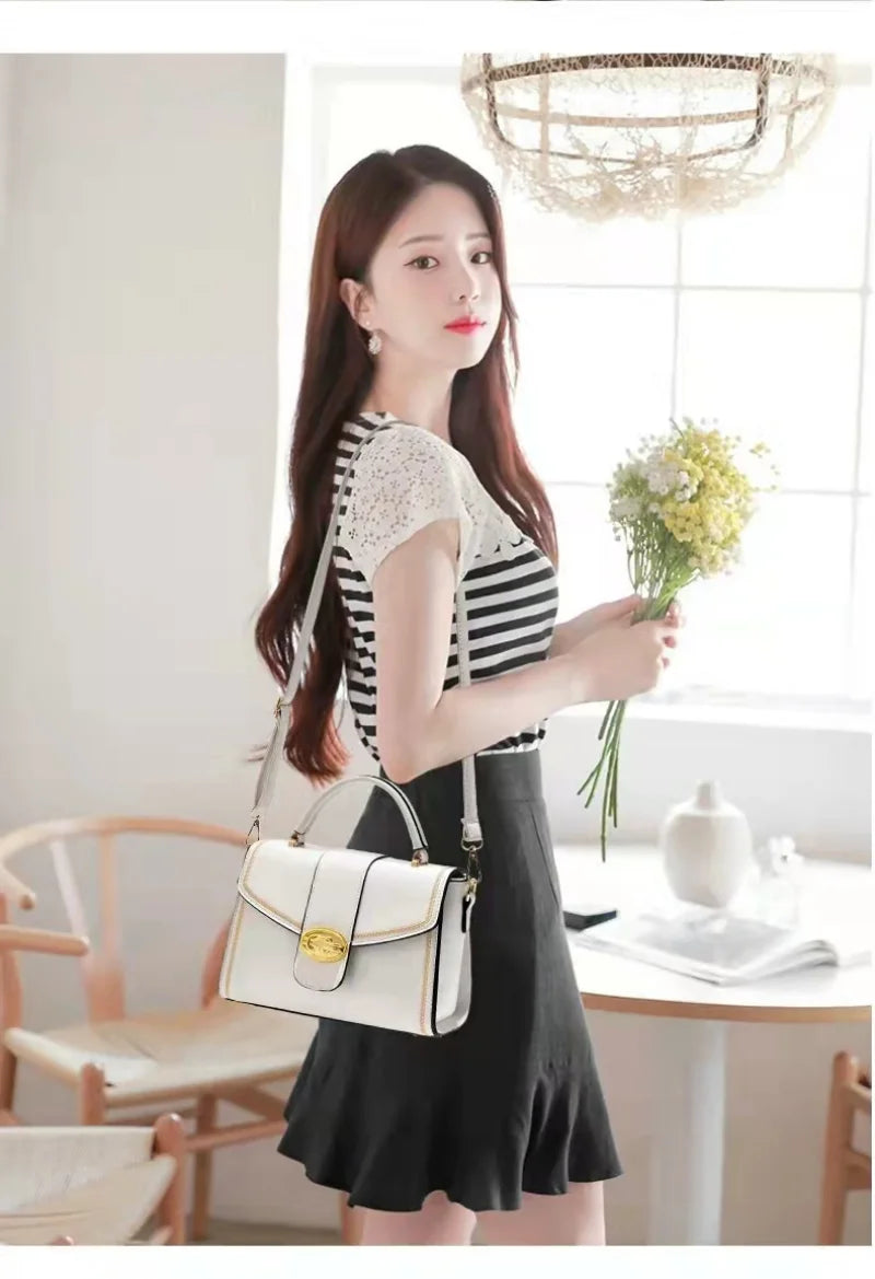 Solid Women Leather Tote Bags High Multifunctional One-shoulder Messenger Bag