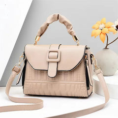 Solid Flap One Shoulder High PU Leather Handbag
