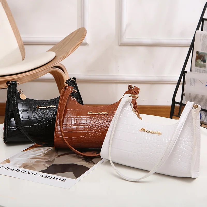 Women's PU Leather Shoulder Bag Retro Style Underarm Bag