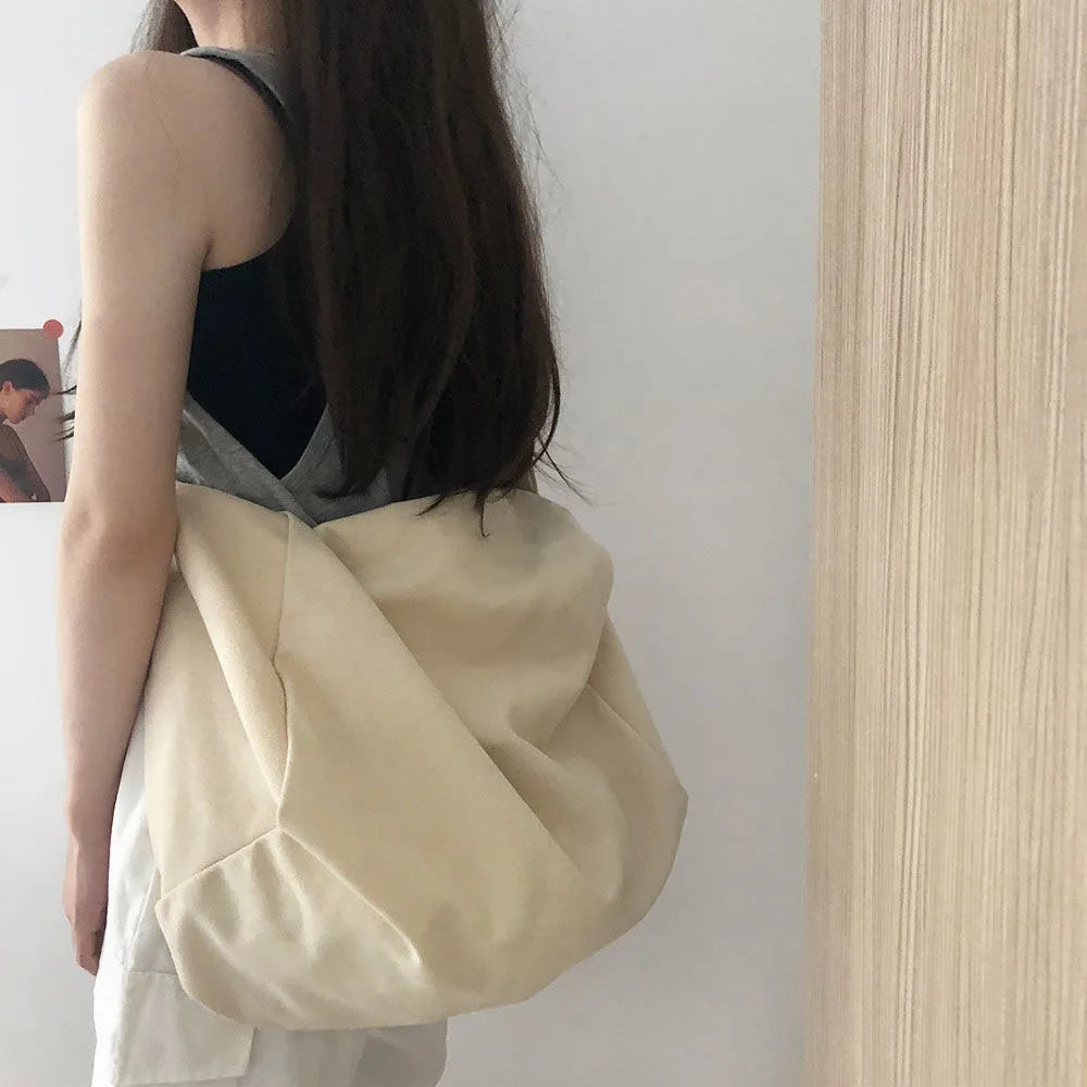 Canvas Shoulder Bag Large Capacity Eco Friendly Women Messenger Purse
