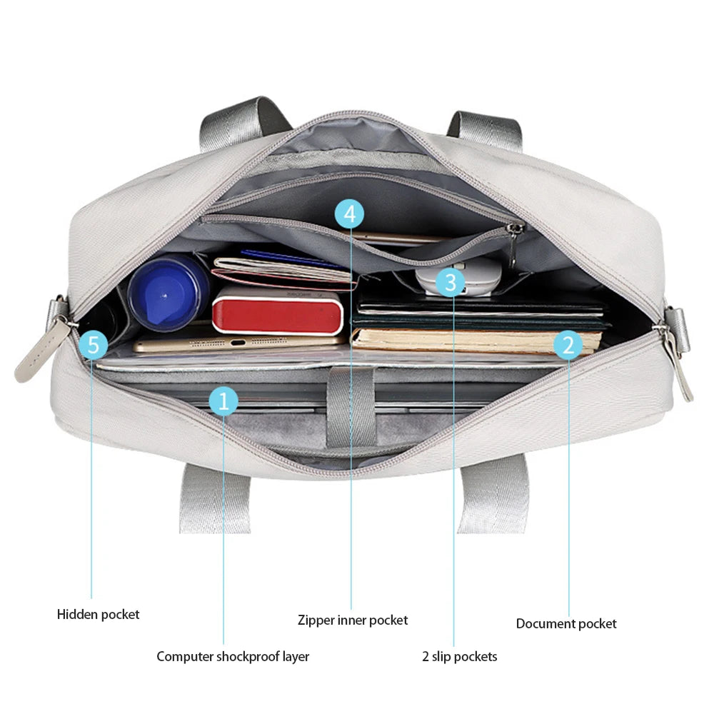 Waterproof Laptop Bag Sleeve 15.6 Inch Shoulder Handbag Briefcase