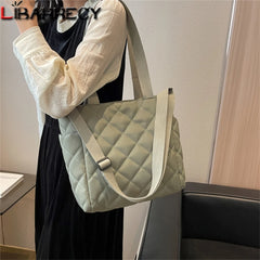 Large Capacity Canvas Ladies Shoulder Bag Multifunctional Handbag