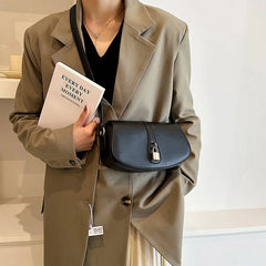 Stylish Leather Crossbody Bag for Women - Spring Shoulder Saddle Handbag
