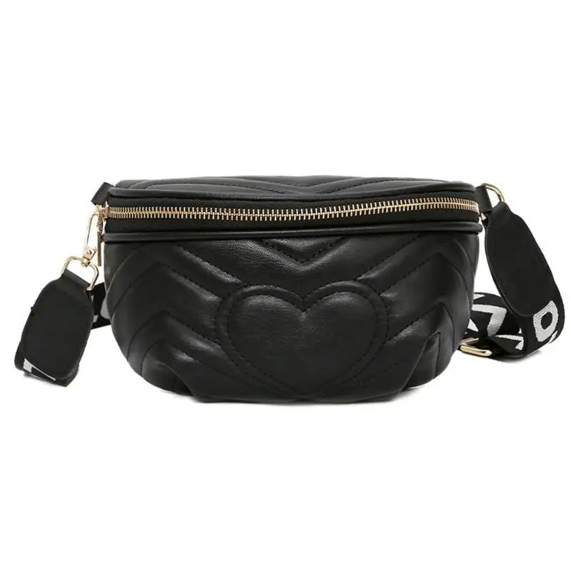 Heart Decor Women Waist Bag Crossbody Shoulder Bag