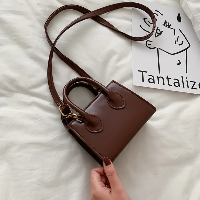 Solid Mini Crossbody Shoulder Bag for Women