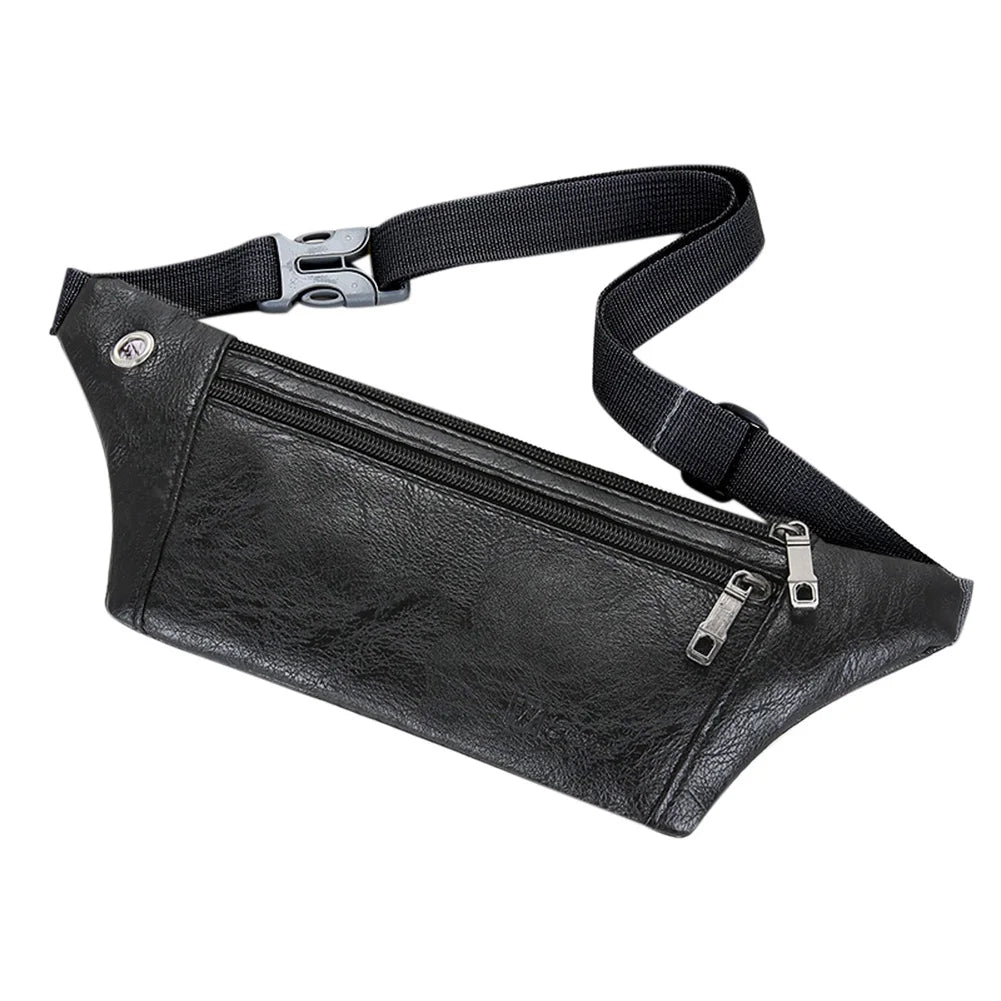 Men Shoulder Belt Bags Retro Casual PU Leather Phone Pouches Chest Bag Crossbody