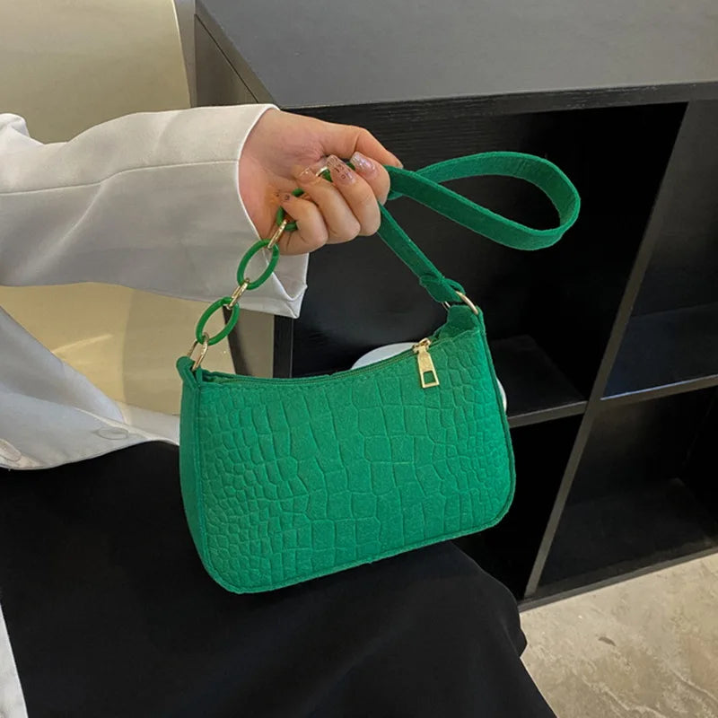 Green Mini Shoulder Purse Underarm Bag Women Handbag Pouch