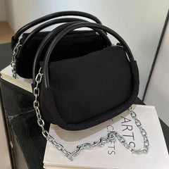 Nylon Handbag Bread Shape Small Tote Bag Clutch Women Shoulder Purse Satchel