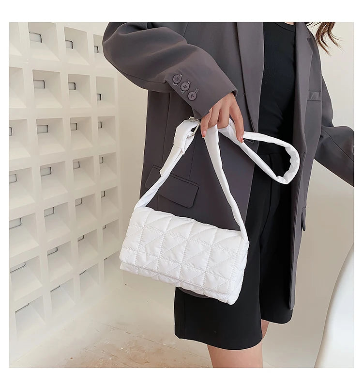 Solid Nylon Ladies Shoulder Bag Crossbody Small Square Female Messenger