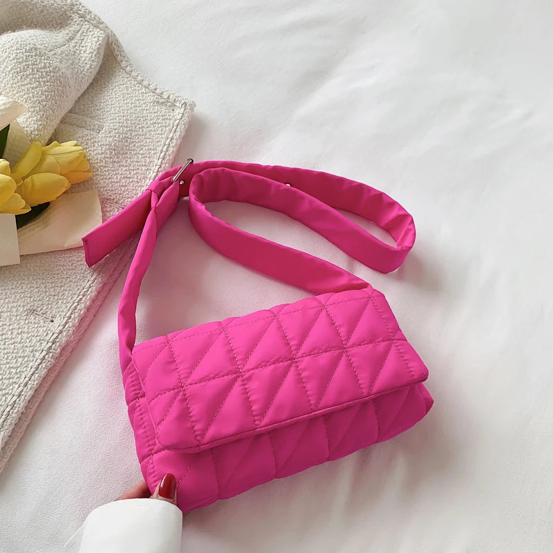 Solid Nylon Ladies Shoulder Bag Crossbody Small Square Female Messenger