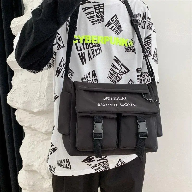 Nylon Messenger Bag Street Shoulder Bag Student Cross Body Bag Christmas Gift