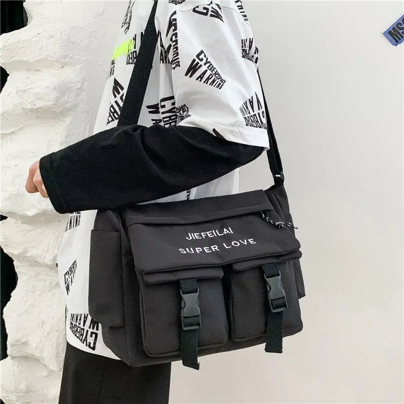 Nylon Messenger Bag Street Shoulder Bag Student Cross Body Bag Christmas Gift