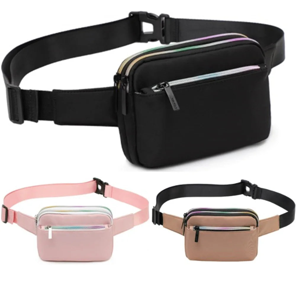 Nylon Waist Bags Women Zipper Chest Bags Outdoor Sports Fanny Pack