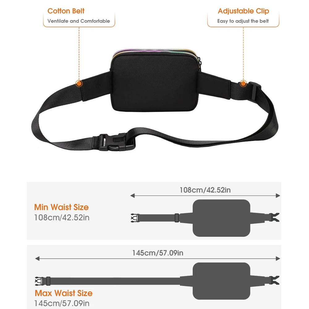 Nylon Waist Bags Women Zipper Chest Bags Outdoor Sports Fanny Pack