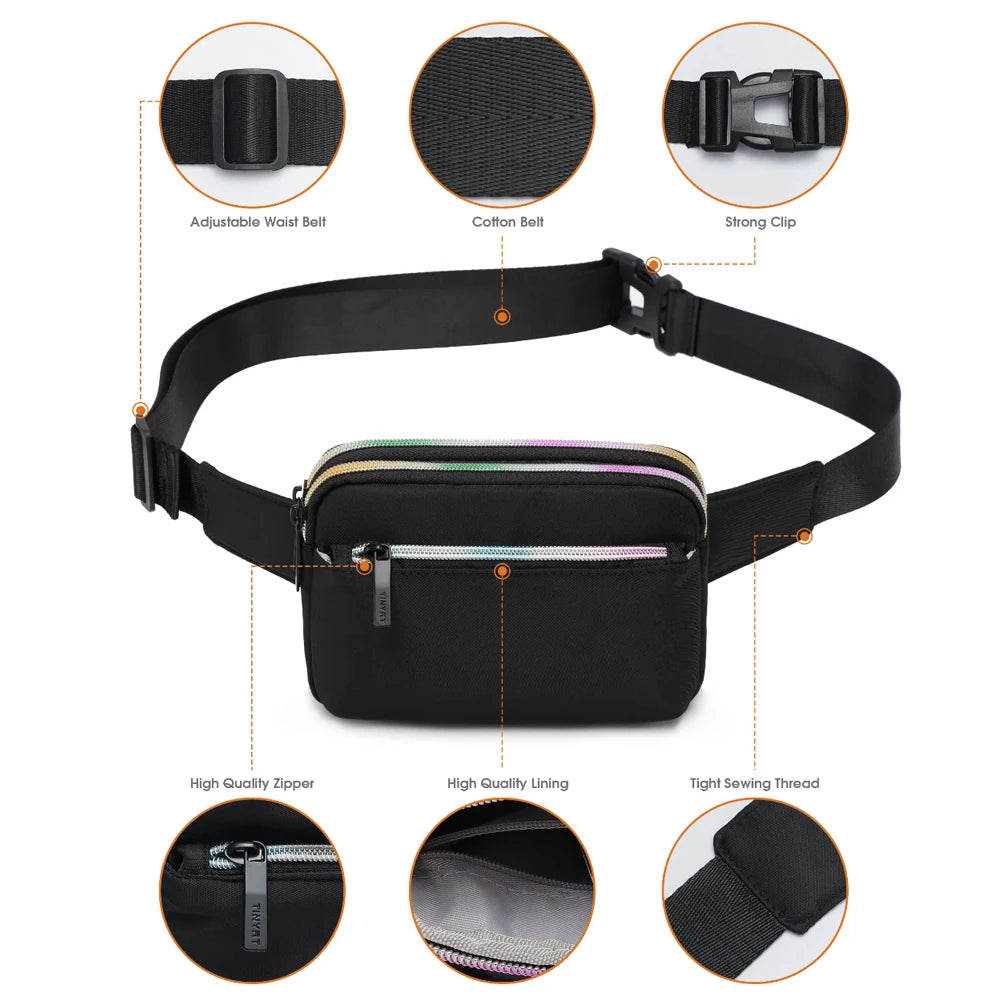 Nylon Waist Bags Women Zipper Chest Bags Outdoor Sports Fanny Pack