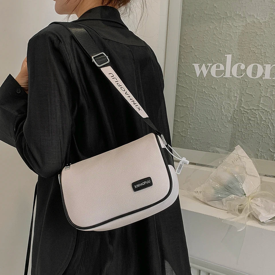 Solid PU Leather Armpit Crossbody Bag Women's Handbag