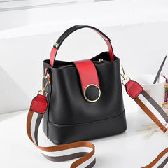 PU Leather Bucket Crossbody Bag Women Handbag Shoulder Messenger