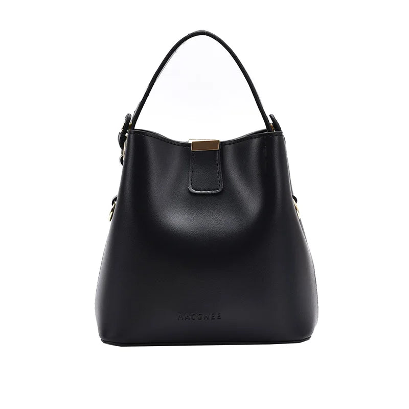 PU Leather Bucket Crossbody Bag for Women - Shoulder Messenger Purse