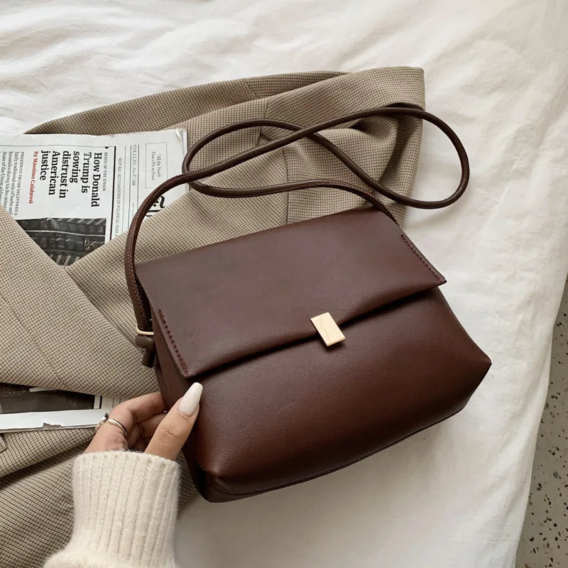 Solid PU Leather Crossbody Bags For Women Autumn Winter Handbags