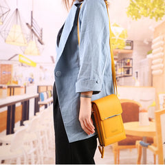 Solid PU Leather Crossbody Bags for Women, Touchable Phone Purses