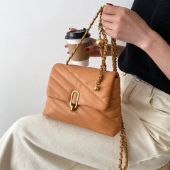 Small PU Leather Crossbody Bags For Women Travel Chain Handbags
