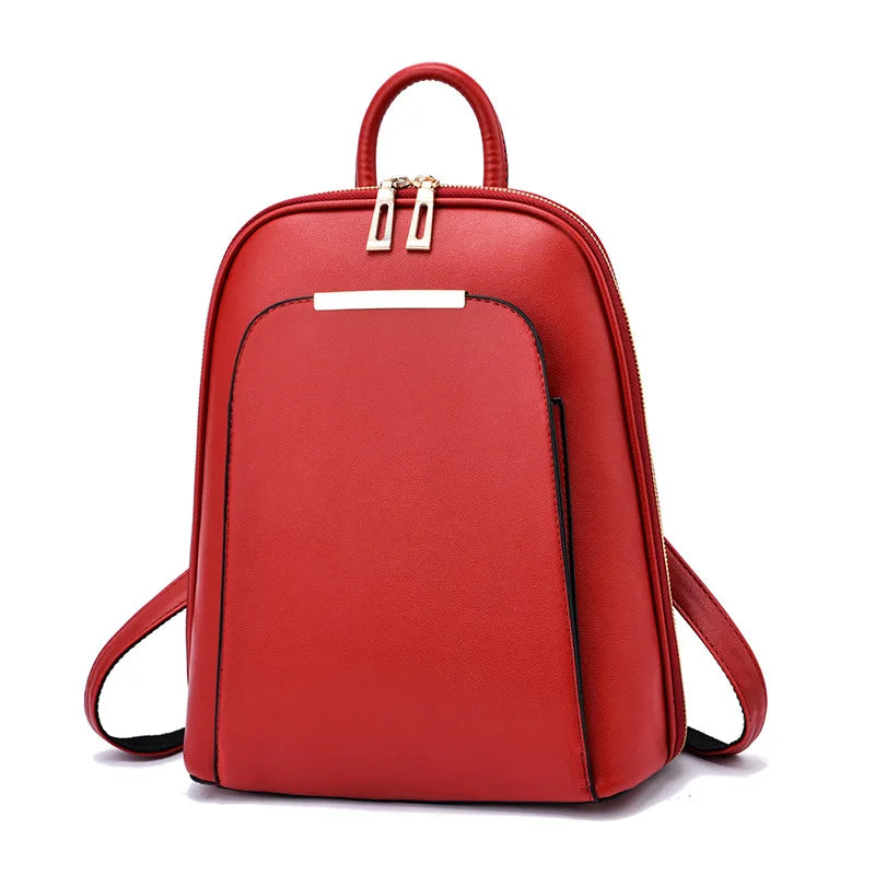 PU Leather Schoolbag for Girls Women Backpack Travel Large Women Bag Female Shou