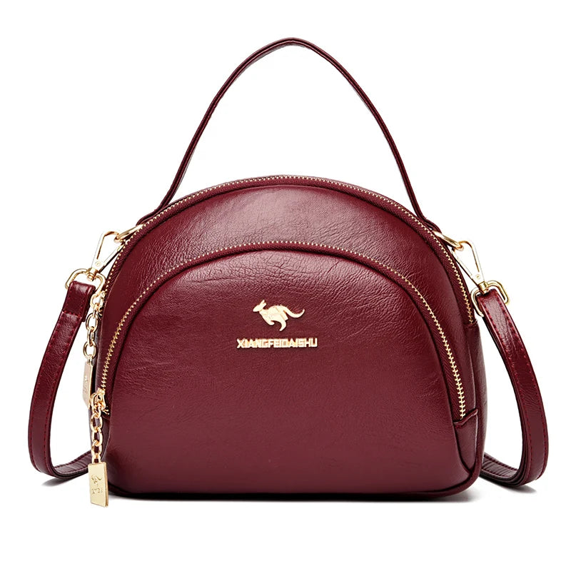 Small PU Leather Saddle Crossbody Bag for Women