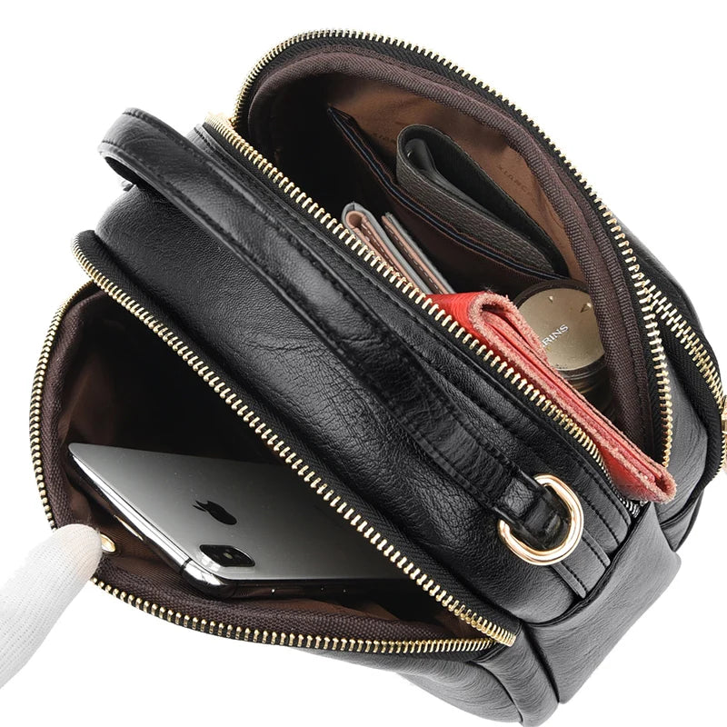 Small PU Leather Saddle Crossbody Bag for Women