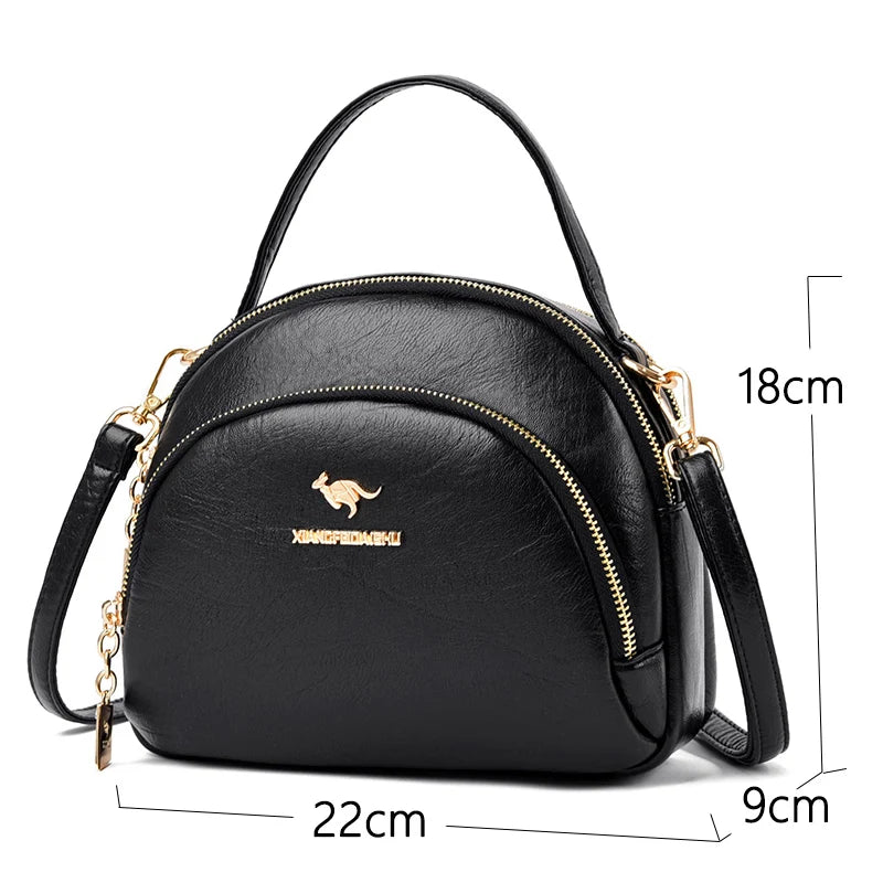 Small PU Leather Saddle Crossbody Bag for Women