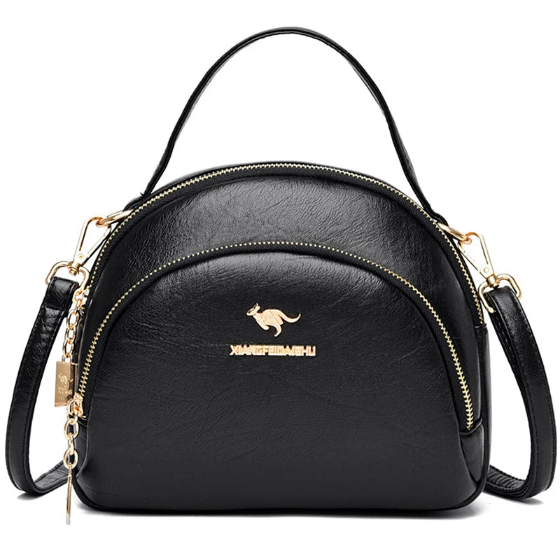 Small PU Leather Saddle Crossbody Bag for Women