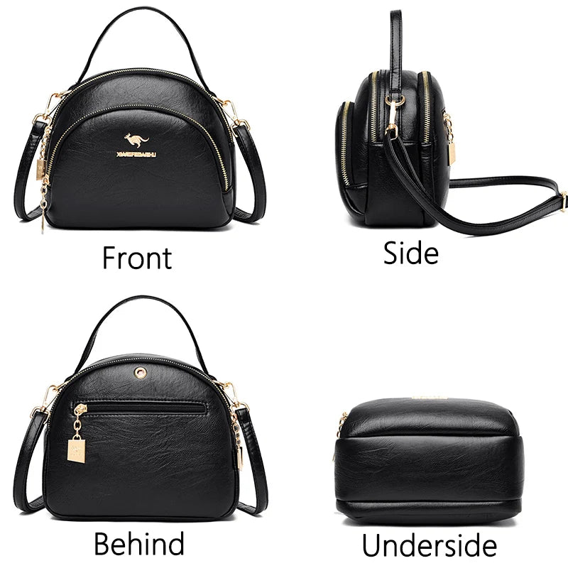 Small PU Leather Saddle Crossbody Bag for Women