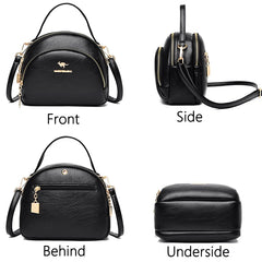 Small PU Leather Saddle Crossbody Bag for Women