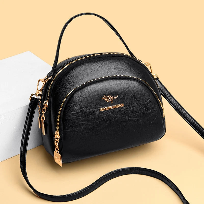 Small PU Leather Saddle Crossbody Bag for Women