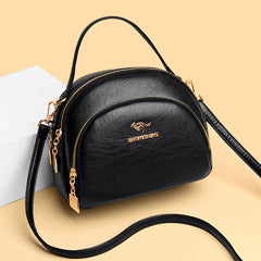 Small PU Leather Saddle Crossbody Bag for Women