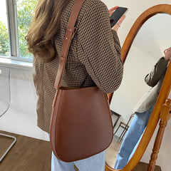 PU Leather Shoulder Bag Women Bucket Crossbody Bags Lady Handbags