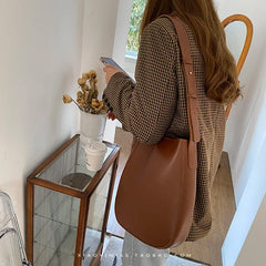 PU Leather Shoulder Bag Women Bucket Crossbody Bags Lady Handbags