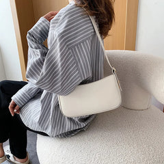 Solid PU Leather Shoulder Bags For Women Trends Handbags Small Travel Hand Bag