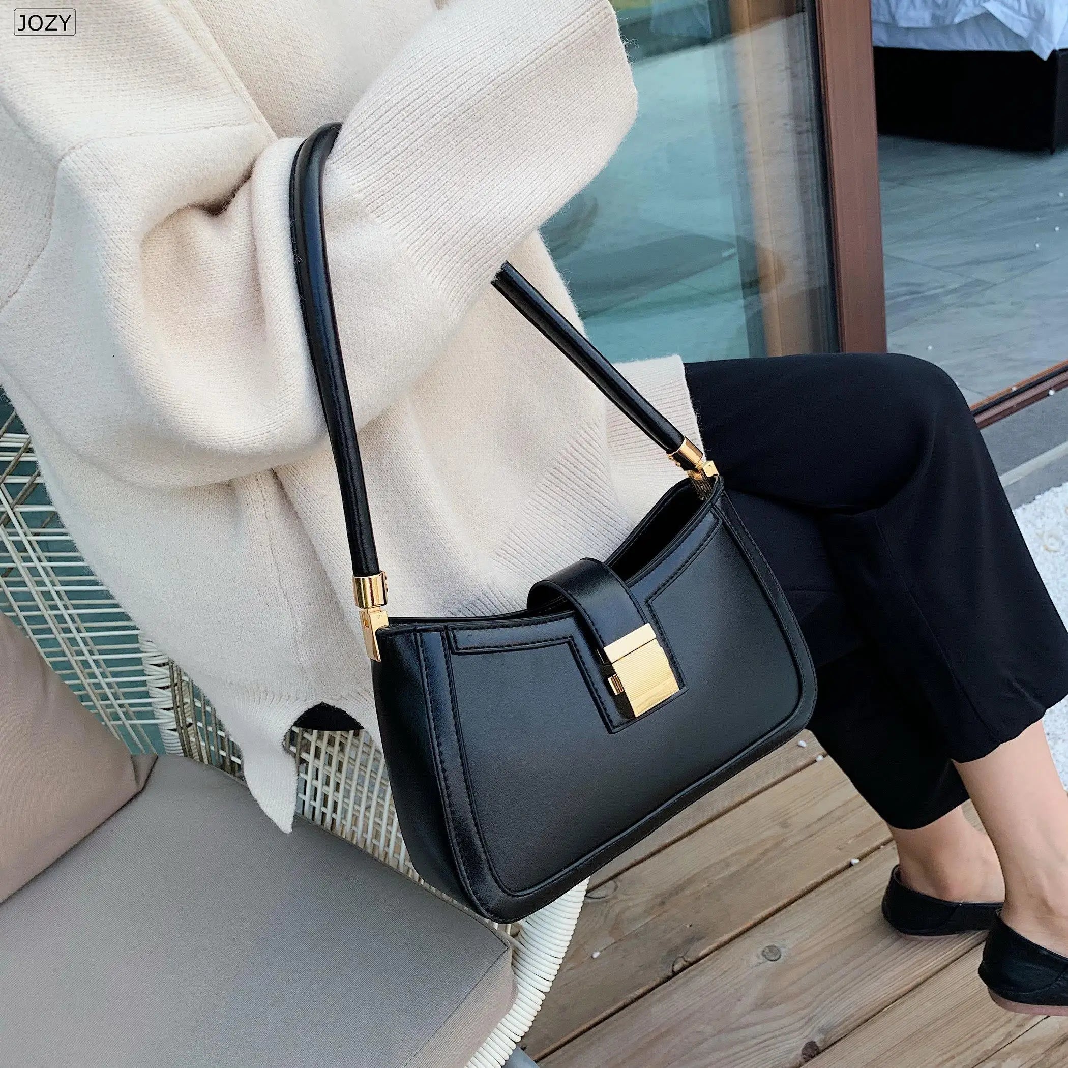 PU Leather Shoulder Bags Hit Lock Handbags Small Travel Messenger Hand Bag