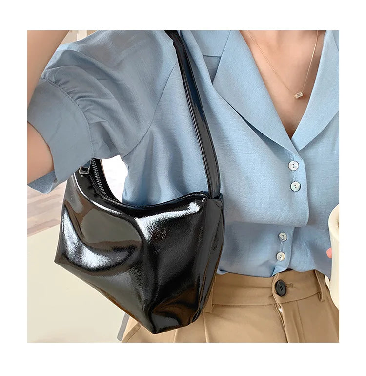 PU Leather Shoulder Bags For Women - Underarm Shopper Handbag Tote Bag