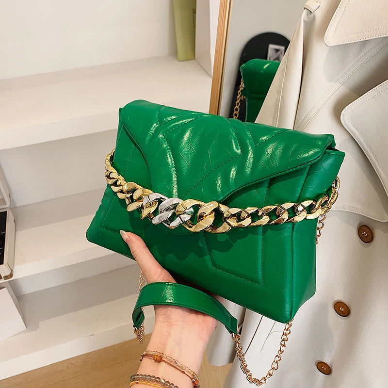 Chain Handbags Women PU Leather Shoulder Crossbody Bags Travel