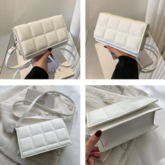 Square Crossbody Bag for Women Small Flap Handbag PU Leather Shoulder Bag