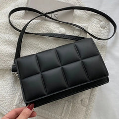 Square Crossbody Bag for Women Small Flap Handbag PU Leather Shoulder Bag