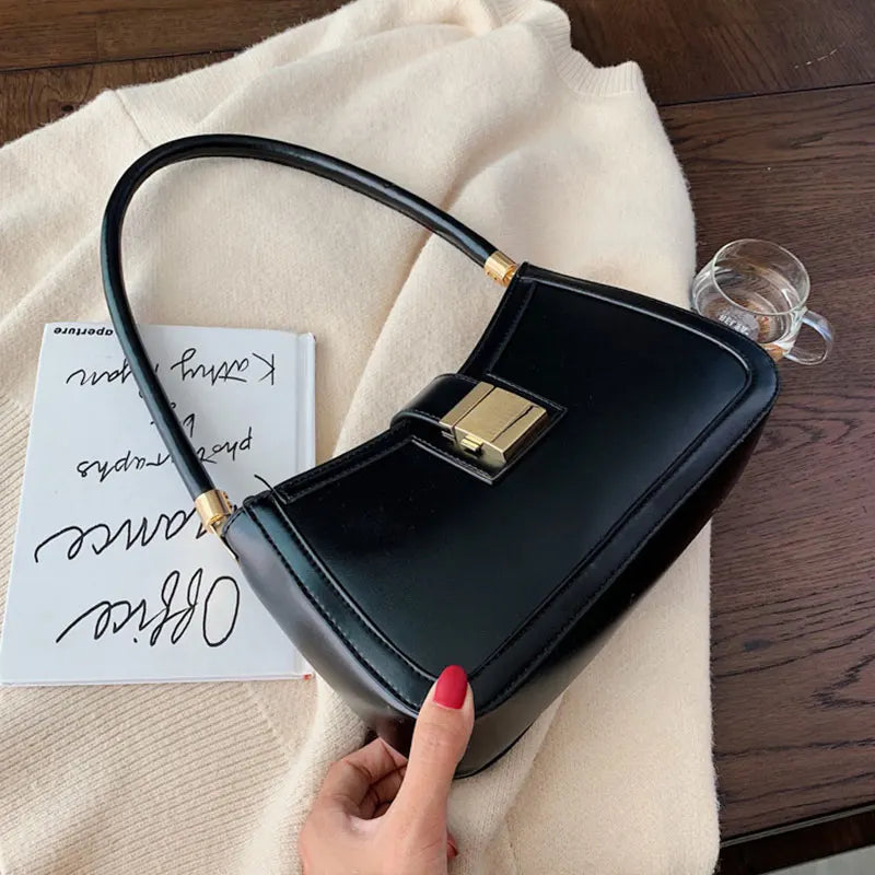 Vintage PU Leather Shoulder Square Bag for Women Zipper Handbag