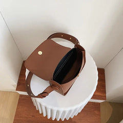Solid PU Leather Women Bags Wide Strap Female Shoulder Crossbody Messenger Flap