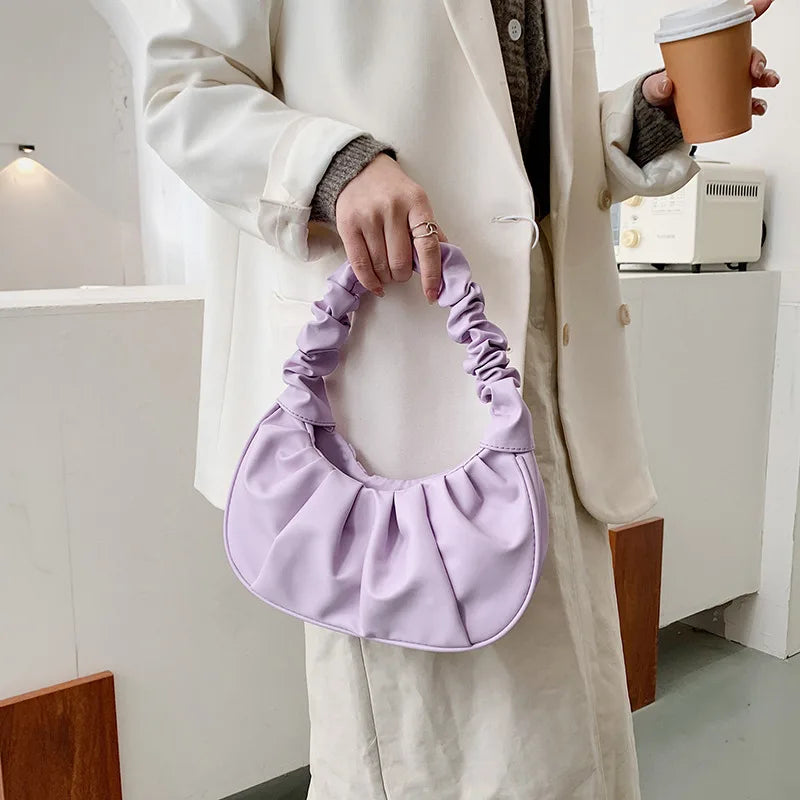 Soft Leather Women's Handbag Travel Shoulder Bags Armpit Bag