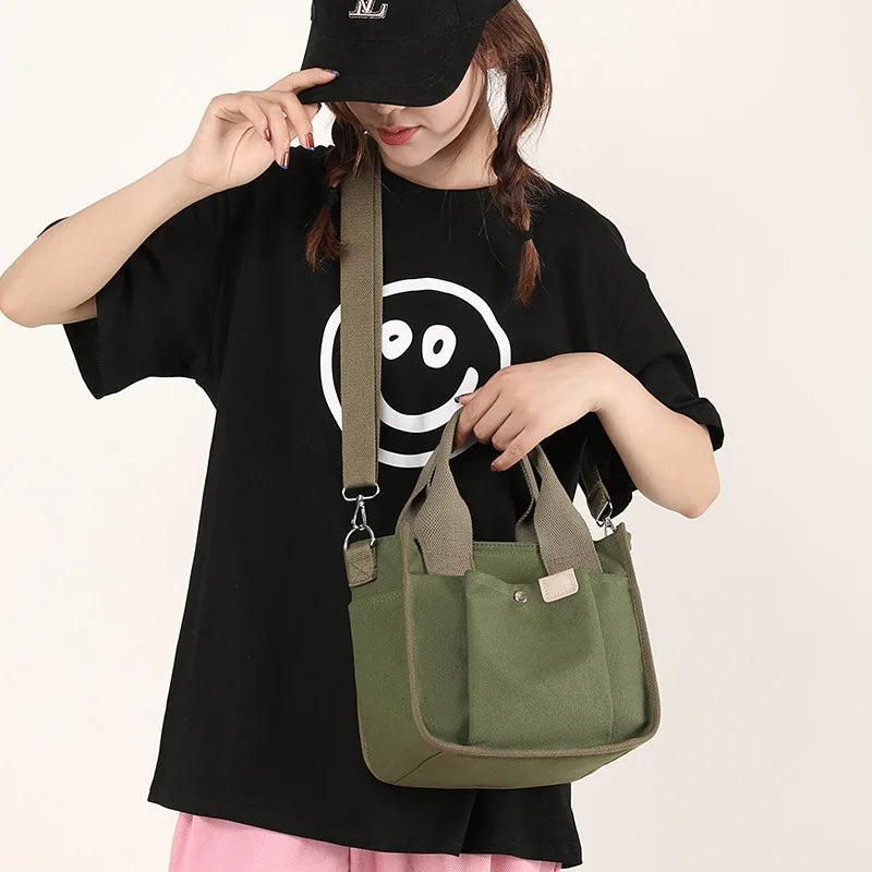 Solid Postman Ladies Canvas Handbag Messenger Bag High Leisure Travel Tote
