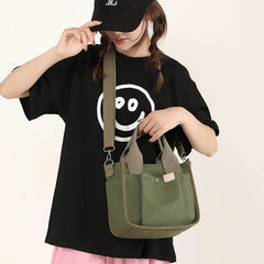 Solid Postman Ladies Canvas Handbag Messenger Bag High Leisure Travel Tote